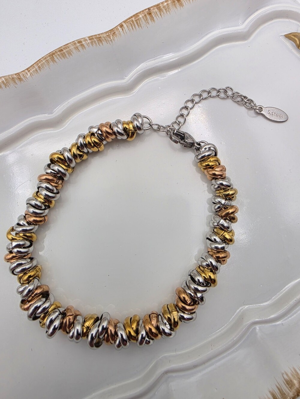 ✨ 18K Gold Plated 304 Stainless Steel Stacked Ring Strand Bracelet ✨
